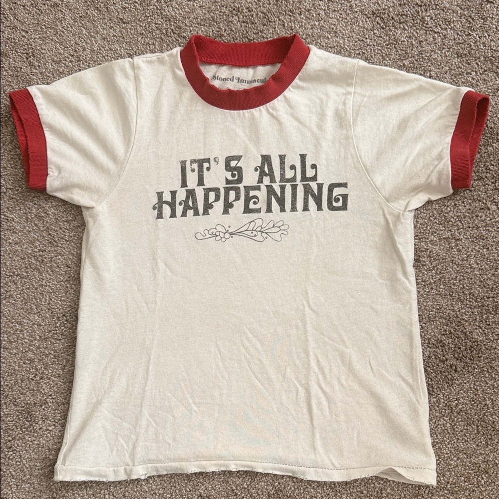 Stoned Immaculate White and Red Short Sleeve Tee